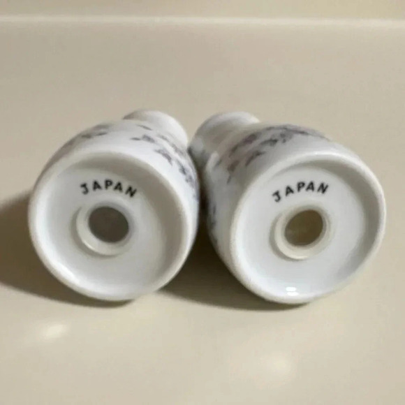 Fine Japan Silver rim floral Salt & Pepper Set - Picture 3 of 4